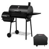 Royal Gourmet CC1830SC Charcoal Grill Offset Smoker with Cover, 823 Square Inches, Black, Perfect for Backyard Cooking, Outdoor Camping