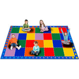 Large Classroom Rug 7'7" x 13' with 28 Seats for Preschool & Elementary