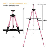 RRFTOK Pink 2 Pack Adjustable Art Easel Stand for Painting and Sign
