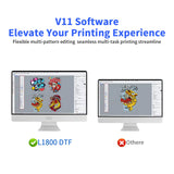 DSV A3 DTF Printer with L1800 Printhead, Built-in White Ink Recirculation & Anti-Clog Self-Cleaning, 2880DPI High-Speed Multi-Material Transfer Machine, Includes 2-Year Ink Supply