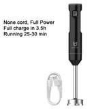 Cordless Hand Blender, UTALENT Variable Speed Immersion Blender handheld Rechargeable, with USB-C Charging Cable, Egg Whisk, for Smoothies, Milkshakes, Hummus and Soups – Black