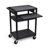 Classroom Basics LP34LE-B 34"H AV Cart - Three Shelves, Front Pullout Classroom Basics