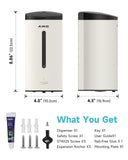 AIKE Automatic Wall Mount Liquid Soap Dispenser, Commercial Stainless Steel with 25oz Large Capacity Save Time Effort and Cost,Model AK1205 (Matte White)