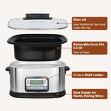 6.5Qt 11-in-1 Multi Cooker, Digital Programmable Slow Cooker With Bake, Sauté, Roast, and Sous Vide functions spoonlemon