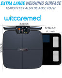 Witcaremed Smart Scale for Body Weight with BMI, Body Fat, Muscle Mass, Water Percentage, 8 Electrode High Precision Bathroom Scales, Scale with App, 56 Body Composition Measurement (Black)