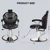 Artist hand Barber Chair for Barbershop Hydraulic Reclining Salon Chair for Hair Stylist - 360° Swivel, 20 Inch Wide Seat, Tattoo & Beauty Spa Equipment, Black PU Leather