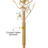 Possini Euro Design Vivant Modern Glam Luxury 71 1/2" Tall Standing Floor Lamp Large 8-Light Crystal Spray LED Dimmable Metal Soft Gold Finish Living Room Bedroom House Reading Office Home Décor