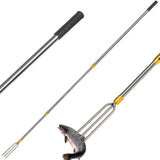 Cyfie Telescopic Fishing Gaff Flounder Gig, Stainless Steel Fishing Hunting Harpoon Pole with Spear Hook Barbed, Heavy Duty Frog Flounder Gig for Ice Fishing Saltwater Sea (9.4ft Long with 3-Prong)