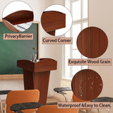 Wooden Podium, Steady Floor Standing Speaking Lectern Stand, Portable Podium Stand Reception Desk