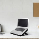 Adjustable Laptop Cooling Pad Stand Black Plastic with USB Fan Control