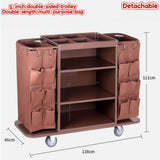 OTQEFTN Commercial Linen Trolley on Wheels Janitorial cart, 3 Shelves Housekeeping