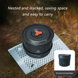 Blackpongo Camping Cookware Mess Kit for Backpacking Gear – Camping Cooking Set - Camping Pots and Pans Set - Camp Kitchen Equipment Accessories Pot (Orange)