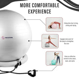 NEUMEE Yoga Ball Chair with 65cm Exercise Ball & 2 Resistance Bands, Stability Base for Home Office, Yoga, Pilates & Fitness, Balance Ball for Posture, Core Strength & Low Impact Workouts (Grey)