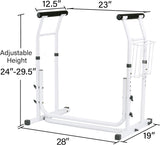 FSA/HSA Eligible, Vaunn Medical Bathroom Patented Height Adjustable Height Toilet Rail Grab Bar and Commode Safety Frame Handle