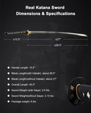 1045 Steel Four Winds Katana for Display, Hand Forged Full Tang Sword