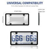 2 Pack License Plate Protector, Plastic Car Front/Rear License Plate Protector with Screws Caps, Universal Car Accessories for Most Cars