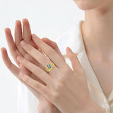1.5 ct Moss Agate Engagement Ring Set Heart shape Moss Agate Wedding Ring Set Gold For Valentines day Chirstomas (yellow gold)