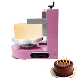 Cake Decorating Machine Automatic Cake Frosting Machine Cake Icing Machine Cake Scraper Electric Cream Butter Smoothing Coating Machine for Households, Cakes Shop (Pink, For 4-12 inch Cakes)