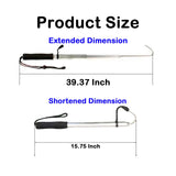 Yatrouys Telescopic Fish Gaff with Stainless Sea Fishing Spear Hook Tackle for Freshwater Offshore Fishing Boating and Outdoors (M:15.7-39.4inch)