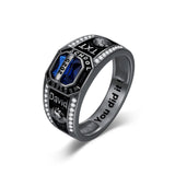 Oseew 2027 Men College Graduation Class Ring (Black Gold)