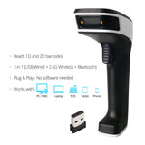 ScanAvenger Wireless Portable 1D 2D Bluetooth Barcode Scanner: Hand Scanner 3-in-1, Cordless, Rechargeable Scan Gun for Inventory (1D&2D with No Next Gen Stand for QR Codes and PDF417)