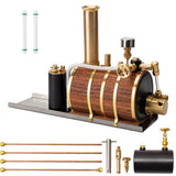 MechPuConToy Engine Model Kit That Works with Boiler and Speed Reducer, Mini Retro Vertical Double-Cylinder Reciprocating Double-Acting Steam Engine Model, Science Experiment for Adult