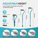 BeneCane Walking Cane for Men & Women Adjustable Cane with Offset Soft Cushioned Handle -Portable Lightweight Sturdy Mobility Walker Aid for Elderly, Seniors Collapsible Cane Blue