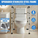Toilet Safety Rails, Adjustable Toilet Safety Frame & Rails, Toilet Safety Rail for Elderly Adults