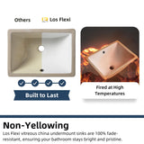 18W" x 13D" Undermount Bathroom Sink, Los Flexi Compact Rectangular 18 Inch Ceramic Undermount Lavatory Sinks for Small Bathrooms, White Undercounter Vanity Sinks with Overflow