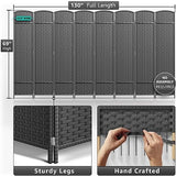 Sorbus 8 Panel Room Divider 6 ft. Tall - Privacy Screen, Extra Wide Double Hinged Panels
