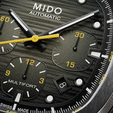 MIDO Multifort TV Chronograph - Swiss Automatic Watch for Men - Blue Dial- 41.2 x 42mm Stainless Steel Case and Bracelet with Additional Blue Fabric Strap - M0495271108100