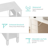 Lufeiya White L Shaped Computer Desk with Drawers & Storage Shelves, 47 Inch Corner Reversible Desk with Power Outlet for Home
