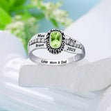 Oseew 2027 Custom Elongated Cushion Birthstone Ring for Men Women