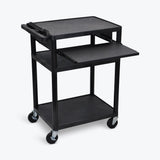 Classroom Basics LP34LE-B 34"H AV Cart - Three Shelves, Front Pullout Classroom Basics