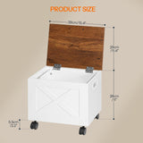 HOOBRO File Cabinet, Under Desk Small Filing Cabinet with Drawer, Rolling File Cart with Lid, Hanging File Organizer, White and Walnut