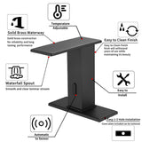 GGStudy Automatic Sensor Matte Black Touchless Bathroom Sink Faucet Black Vanity Waterfall Bathroom Water Tap with Control Box and Temperature Mixer