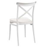 WOOW DEPOT 6 Pack X Back Plastic Stackable Outdoor Patio Chairs, White