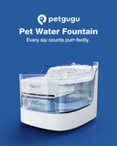 PETGUGU AI Cat Water Fountain with Smart App,8-Layer Filtration,Wireless Ultra Quiet Pump,Pet Health Manager,2.4G WiFi Automatic Water Dispenser for Cats Dogs Pet Water Fountain Easy to Clean