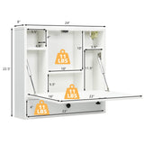 Wall-Mounted Computer Desk, Floating Desk with Storage Drawer & Shelves