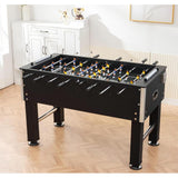54-inch Soccer Table with American Sporty Design, Foosball Football Game Table for Kids Adults, Wooden Steel Construction Black for Indoor Family Dining Room