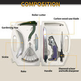 Garden Tool Set, Stainless Steel Heavy Duty Gardening Tool Set, with One Touch Safety Locking w/ Storage Case