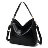 Slouchy Hobo Bags for Women, Large Shoulder Bag with Top Handle, Vintage Crossbody Purse Leather Travel Slouchy Tote Handbag (Black)
