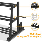 Dumbbell Rack, Bongkim Dumbbell Set with Rack Stand, Dumbbells Weights Rack for Home Gym, Weight Rack for Dumbbells, Kettlebells, and Weight Plates 1100LBS Bongkim