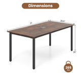 71" L x 35.5" W Large Meeting Table with Metal Frames, Rectangle Conference Room Table with Cable Grommet for Office, Boardroom