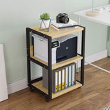 PXIWDAN Printer Stand 3 Tier Printer Stand Shelf Loor-Standing Metal Frame Cart Mobile for Office Living Room Fax Machine Scanner for Office
