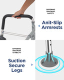 Toilet Safety Rails for Seniors, Adjustable & Foldable Toilet Frame for Elderly and Disabled, Handicap Toilet Handles Fits Any Toilet (350 lb)