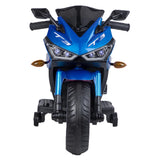 Electric Ride-On Motorcycle for Kids with 12V Motor, Training Wheels, Manual Throttle, Light Up Wheels, Music Player & Headlights - Ages 3-6 (Blue + Plastic + 50-99 pounds)