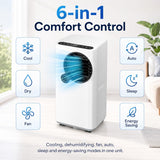 Portable Air Conditioners 16000 BTU 6-in-1 Smart AC Unit with WiFi App for Large Rooms up to 750 Sq. Ft., Quiet 45dB Sleep Mode 24H, Child Lock, Dehumidifier Fan, Perfect for Bedroom Home Office