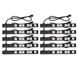 Opentron 10-Pack OT16063 Heavy Duty Metal Surge Protector Power Strip with Mounting Parts 6 White Outlets 3 Feet Power Cord