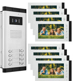Wired Video Intercom System,7 Inch Ring Video Doorbell with IR Night Vision,HD Camera Kits,IR Outdoor Camera,Dual-Way Intercom for Villa Home Office Apartment (1 Bell +8 Monitor)